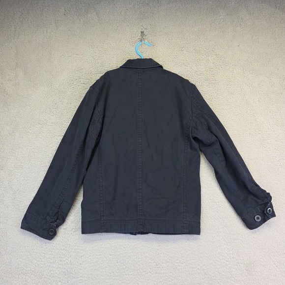 Quiksilver Jacket Boys 8/10 Blue Full Zip Collar Shoulder Straps Utility‎ Grunge - Picture 2 of 10